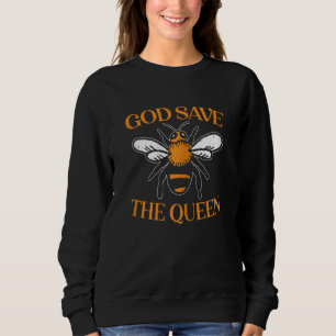 Womens God Save The Queen Beekeeping Bee Beekeeper Sweatshirt