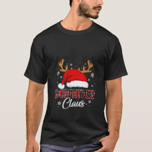 Womens Godfather Claus Santa Christmas Red Plaid M T-Shirt