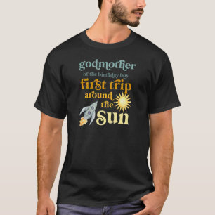 Womens Godmother Outer Space 1st Birthday First Tr T-Shirt