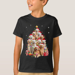 Womens Golden Retriever Christmas Tree Ornament De T-Shirt