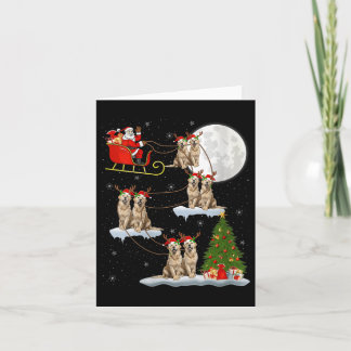 Womens Golden Retriever Dog Santa Sleigh Flying Fu Card