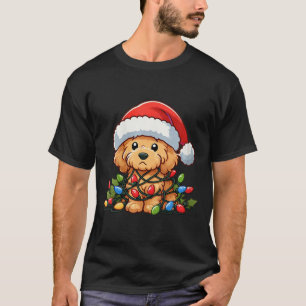 Womens Goldendoodle Christmas Lights Dog Funny Xma T-Shirt