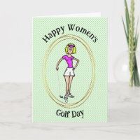 Women's Golf Day Greeting Card Blonde Lady Golfer