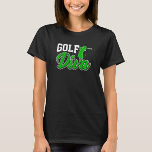 Womens Golf Diva Funny Golfing Golf Lover Women L T-Shirt