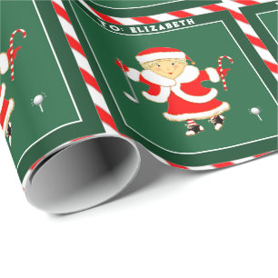 Women's Golf Holiday Gift Wrapping Paper