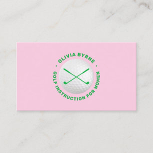 Women's Golf Instructor Crossed Clubs  Business Card