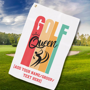 Women's GOLF QUEEN Custom Name Golf Towel