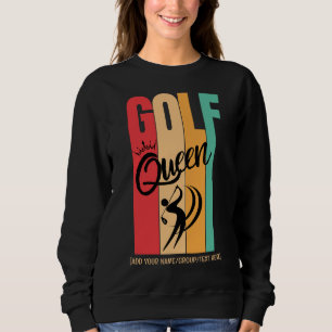 Women's GOLF QUEEN Vintage Colours Custom Name Sweatshirt