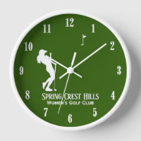 Women's Golf Two Lines Personal Text Clock
