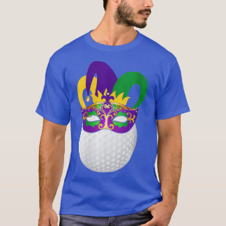 Womens Golf Wearing Mardi Gras Carnival Mask Golf  T-Shirt