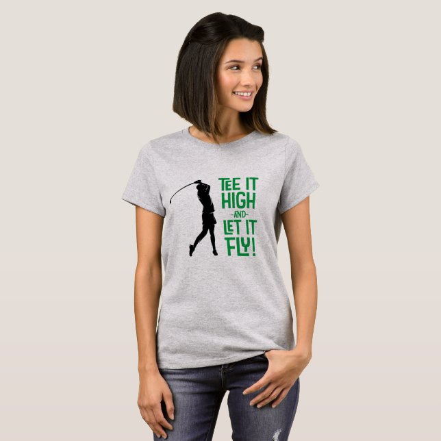 Women's Golfer Golf Humour Funny Sports Cute Quote T-Shirt (Front Full)