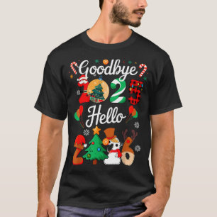 Womens Goodbye 2025 Hello 2026 Christmas Matching T-Shirt