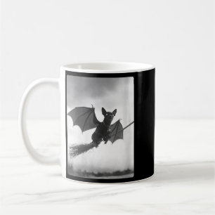 Womens Gothic Chihuahua Witch Broom Bat Wings Coffee Mug