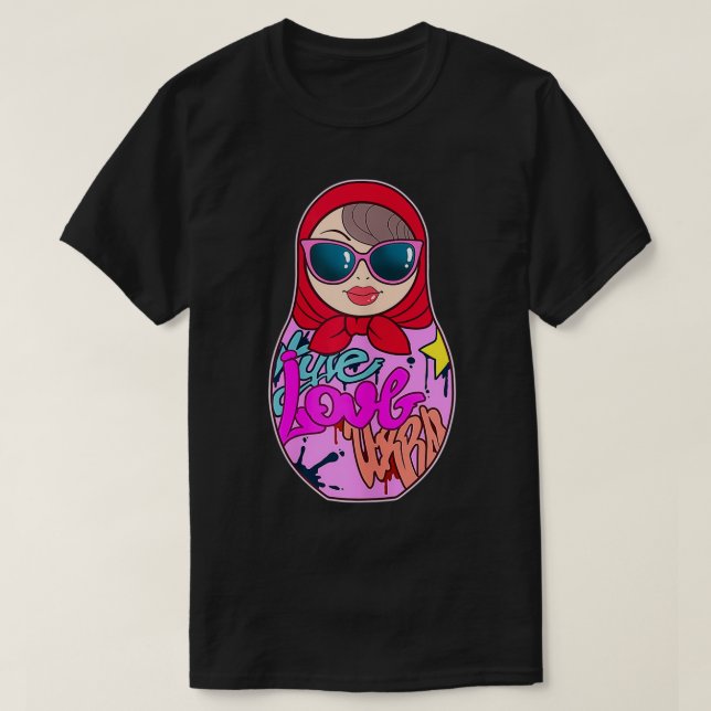Womens Graffiti Matryoshka Punk Nesting Doll Stree T-Shirt (Design Front)