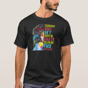Womens Grafitti February Girl African American Bla T-Shirt