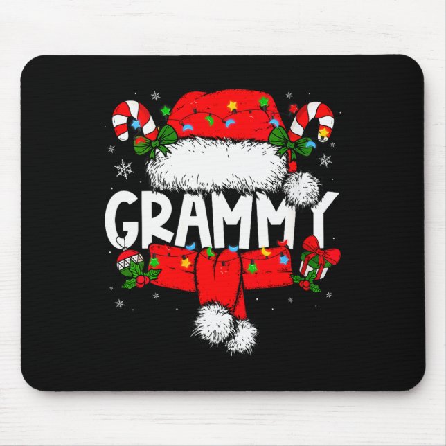 Womens Grammy Christmas Pajama Santa Claus Family  Mouse Pad (Front)