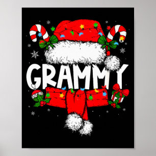Womens Grammy Christmas Pajama Santa Claus Family Poster