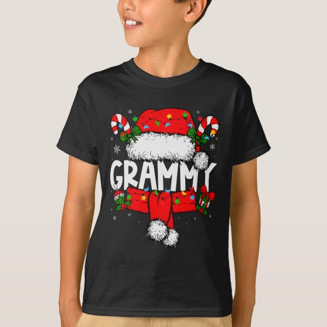 Womens Grammy Christmas Pajama Santa Claus Family  T-Shirt (Front)
