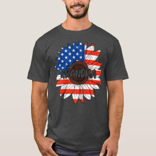 Womens Grandma 4th Of July USA Sunflower Cute Gran T-Shirt