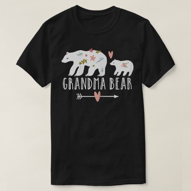 Womens Grandma Bear One Cub Grandma Bear Grandma F T-Shirt (Design Front)