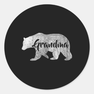 Women's Grandma Bear Outdoors Family Tee For Grand Classic Round Sticker