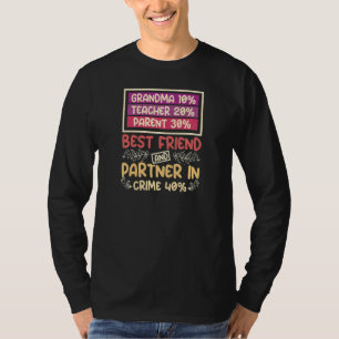 Womens Grandma best friend and partner in crime Pr T-Shirt