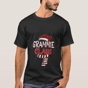 Womens Grandma Christmas Santa Claus Red plaid Shi T-Shirt