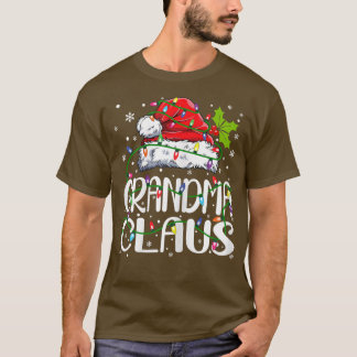 Womens Grandma Claus  Christmas Lights Pajama Fami T-Shirt