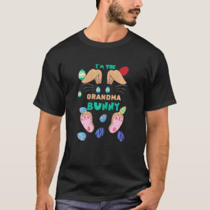 Womens Grandma Grandmom Bunny Easter Day Egg Happy T-Shirt