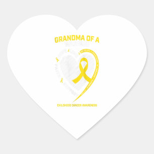 Womens Grandma Grandson Granddaughter Childhood Heart Sticker