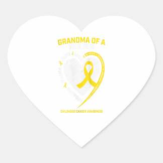 Womens Grandma Grandson Granddaughter Childhood Heart Sticker