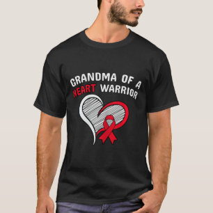 Womens Grandma Of A Heart Warrior Chd Disease Awar T-Shirt