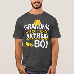 Womens Grandma of The Birthday Boy Construction tr T-Shirt