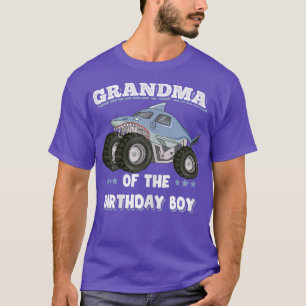 Womens Grandma Of The Birthday Boy Fathers Monster T-Shirt