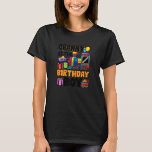 Womens Grandma Of The Birthday Boy Trains Birthday T-Shirt