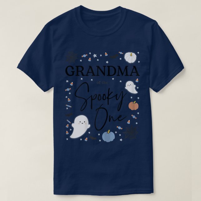 Womens Grandma of the Spooky One First Birthday Bo T-Shirt (Design Front)