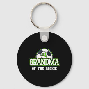 Womens Grandma Rookie Of Year 1st Birthday Soccer Key Ring