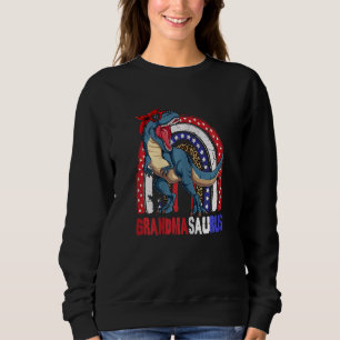 Womens Grandmasaurus Rex Dinosaur Grandma Saurus 4 Sweatshirt