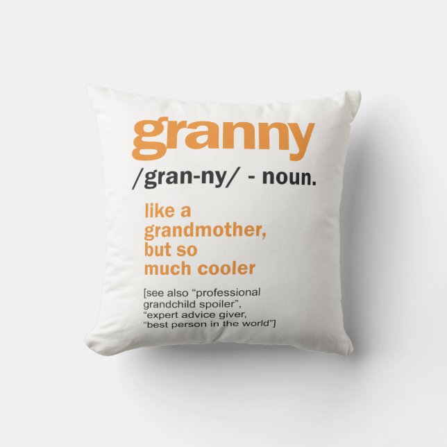 Womens Granny Definition Grandma Gift Cushion (Front)