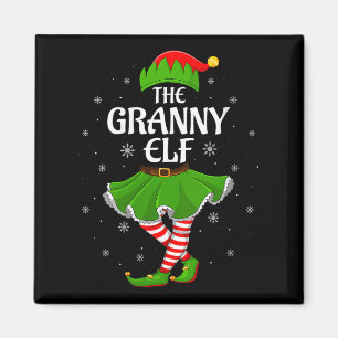 Womens Granny Elf Christmas Family Girls Women Elf Magnet