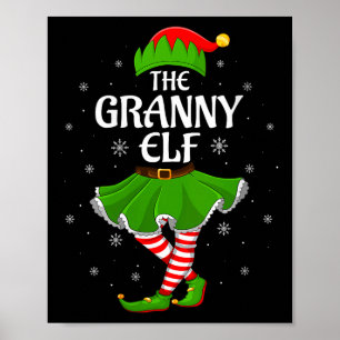 Womens Granny Elf Christmas Family Girls Women Elf Poster