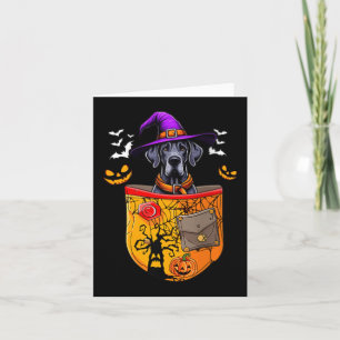 Womens Great Dane As Witch In Poc Halloween Dog Card