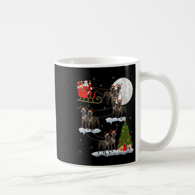 Womens Great Dane Dog Santa Sleigh Flying Funny Ma Coffee Mug (Right)