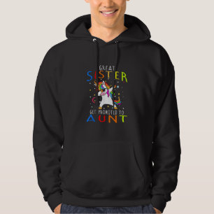 womens great sisters get promoted to aunt unicorn, hoodie