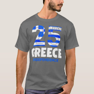 Womens Greek Independence Day 25 March Greece Flag T-Shirt