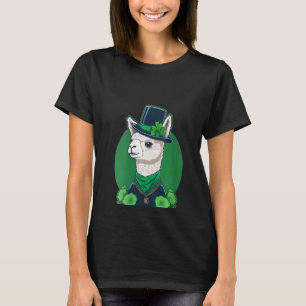 Womens Green Alpaca shamrock on St Patricks Day Ll T-Shirt