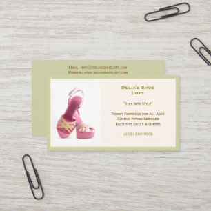  Women's Green Fashion Shoes Pink High Heels  Business Card