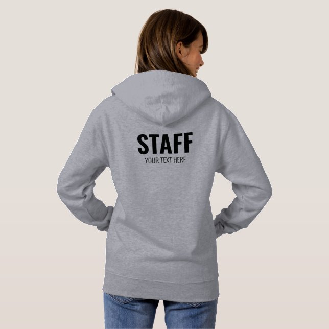 Womens Grey Hoodies Staff Crew Add Logo Text Here (Back Full)