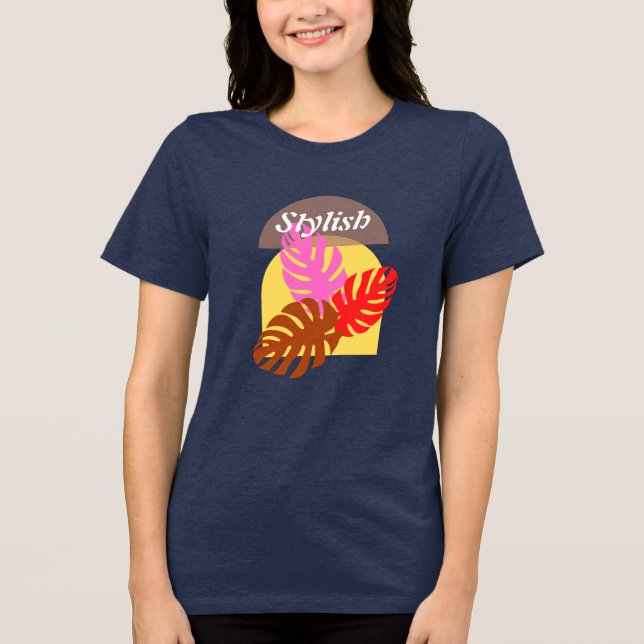 Women's Grey Stylish  Boho  Tri-Blend Shirt (Front)