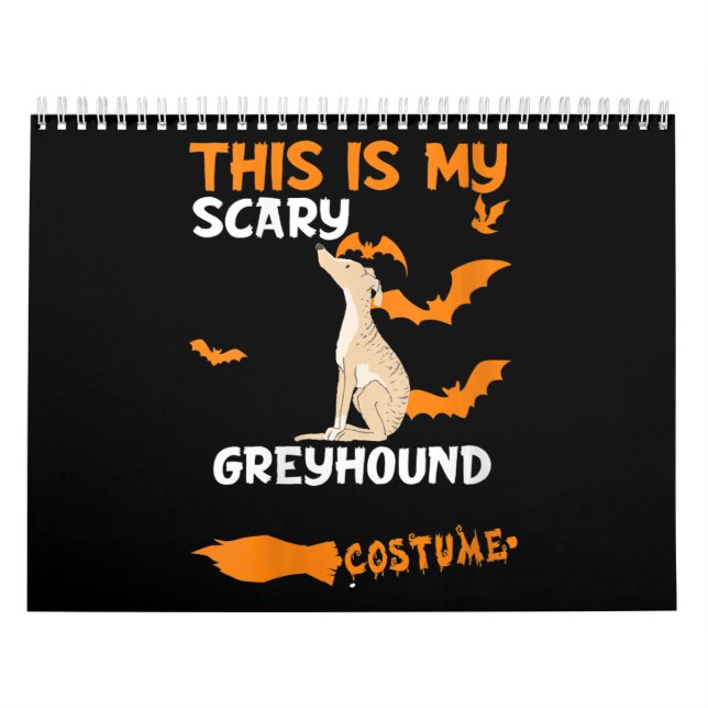 Womens Greyhound Brindle Costume Halloween Lazy Calendar (Cover)